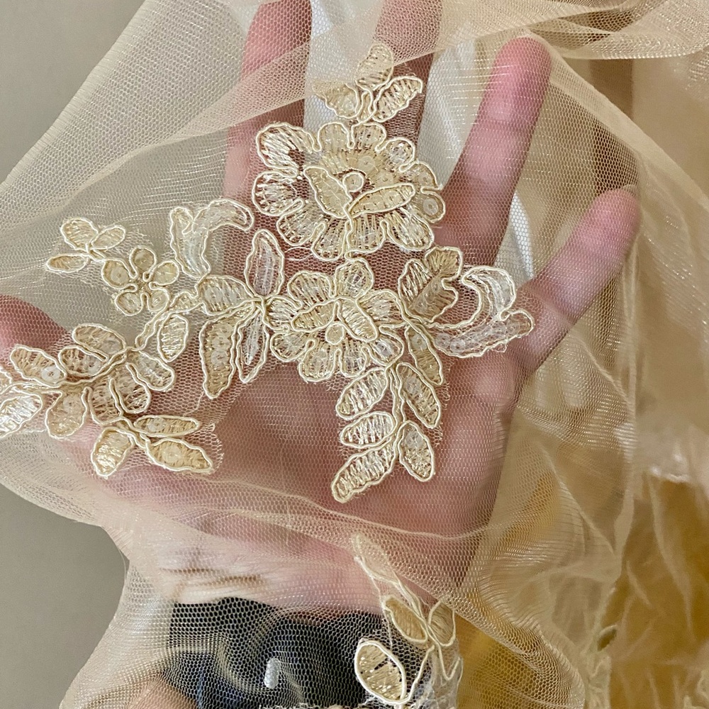 Elegant Champagne Wedding Dress